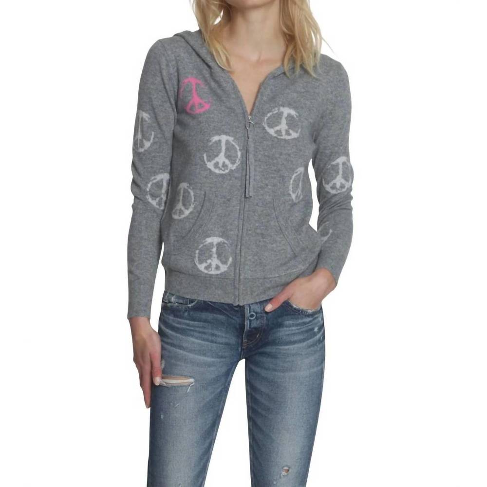 NEW LABEL+THREAD peace out hoodie in grey